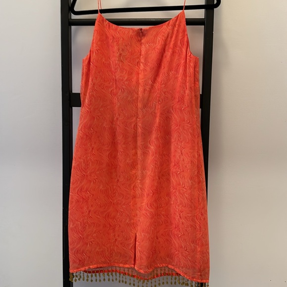 Positive Attitude Dress Orange Dress with beaded hem, Size 8 - Picture 5 of 8